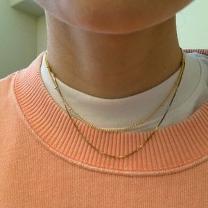 Gold plated satellite chain necklace 14 inch